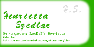 henrietta szedlar business card